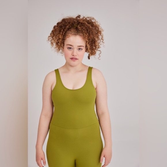 girlfriend collective Scoop Unitard Ivy Large - Picture 2 of 7